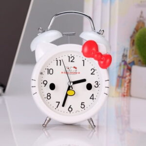 Réveil Hello Kitty rond blanc