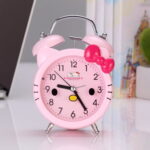 Réveil Hello Kitty rond rose