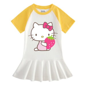 Robe Hello Kitty fraise jaune