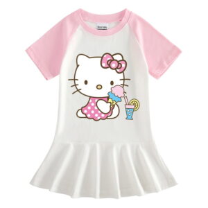 Robe Hello Kitty glace rose