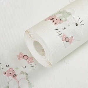 Papier peint Hello Kitty 3D blanc