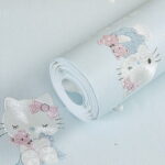 Papier peint Hello Kitty 3D bleu