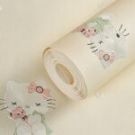 Papier peint Hello Kitty 3D jaune