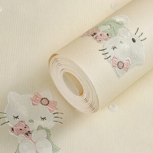 Papier peint Hello Kitty 3D jaune