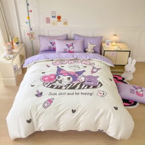 Parure de lit Kuromi blanche