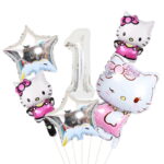 Kit de ballons Hello Kitty argent numéro
