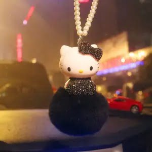 Porte-clés Hello Kitty noir paillette