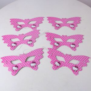 Masque d’anniversaire Hello Kitty kawaii x6