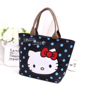 Sac à main Hello Kitty à pois noir