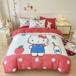 Parure de lit Hello Kitty lait fraise