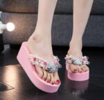 Tongs Hello Kitty strass rose