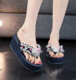 Tongs Hello Kitty strass bleu