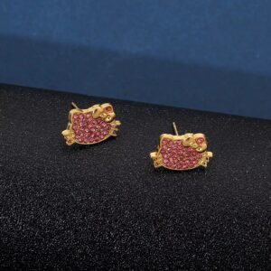 Boucle d'oreille Hello Kitty cristal bleu