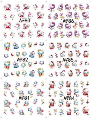 Nail art Hello Kitty réaliste transfert d’eau