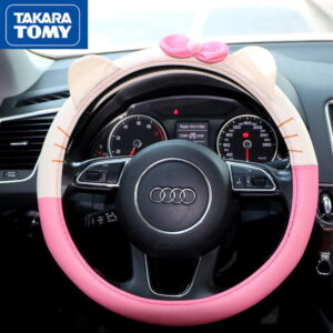 Couverture de volant Hello Kitty rose et blanc